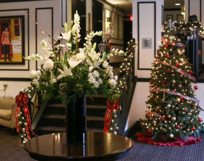 Holiday decor at The Dunhill Hotel