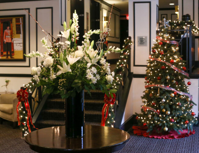 Holiday decor at The Dunhill Hotel