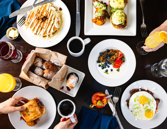 tablet set with brunch for romantic getaways in north carolina